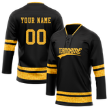 Custom Team Design Black & Yellow Colors Design Sports Hockey Jersey HK00BS090112