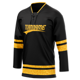 Custom Team Design Black & Yellow Colors Design Sports Hockey Jersey HK00BS090112