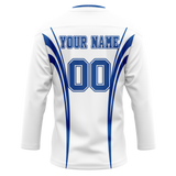 Custom Team Design White & Blue Colors Design Sports Hockey Jersey HK00TML100220