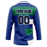 Custom Team Design Royal Blue & Kelly Green Colors Design Sports Hockey Jersey HK00VC011915