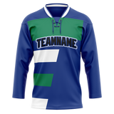 Custom Team Design Royal Blue & Kelly Green Colors Design Sports Hockey Jersey HK00SJS011915