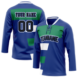 Custom Team Design Royal Blue & Kelly Green Colors Design Sports Hockey Jersey HK00VC011915