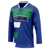 Custom Team Design Royal Blue & Kelly Green Colors Design Sports Hockey Jersey HK00SJS011915