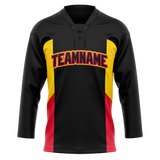 Custom Team Design Black & Red Colors Design Sports Hockey Jersey HK00VC020109