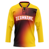 Custom Team Design Yellow & Black Colors Design Sports Hockey Jersey HK00VC051201