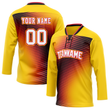 Custom Team Design Yellow & Black Colors Design Sports Hockey Jersey