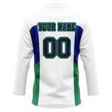 Custom Team Design White & Royal Blue Colors Design Sports Hockey Jersey HK00SJS070219