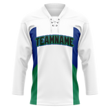 Custom Team Design White & Royal Blue Colors Design Sports Hockey Jersey HK00SJS070219