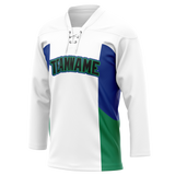 Custom Team Design White & Royal Blue Colors Design Sports Hockey Jersey HK00VC070219