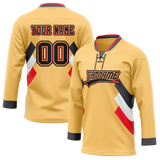 Custom Team Design Cream & Gray Colors Design Sports Hockey Jersey