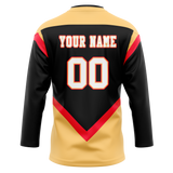 Custom Team Design Black & Cream Colors Design Sports Hockey Jersey HK00VGK040105