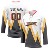 Custom Team Design White & Gray Colors Design Sports Hockey Jersey HK00SB050203