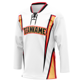 Custom Team Design White & Cream Colors Design Sports Hockey Jersey HK00SB060205