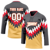 Custom Team Design Gray & Cream Colors Design Sports Hockey Jersey