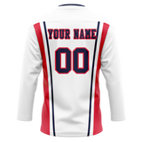 Custom Team Design White & Red Colors Design Sports Hockey Jersey HK00WC030209