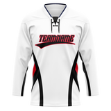 Custom Team Design White & Black Colors Design Sports Hockey Jersey HK00WC060201