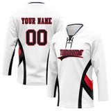 Custom Team Design White & Black Colors Design Sports Hockey Jersey HK00WC060201