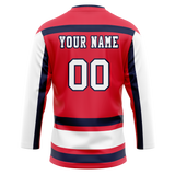 Custom Team Design Red & White Colors Design Sports Hockey Jersey HK00WC070902