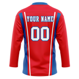 Custom Team Design Red & Blue Colors Design Sports Hockey Jersey HK00OS080920