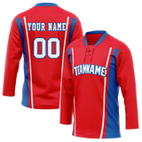 Custom Team Design Red & Blue Colors Design Sports Hockey Jersey