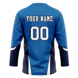 Custom Team Design Blue & Navy Blue Colors Design Sports Hockey Jersey HK00WJ022018