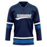 Custom Team Design Navy Blue & Blue Colors Design Sports Hockey Jersey HK00WJ041820