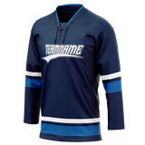 Custom Team Design Navy Blue & Blue Colors Design Sports Hockey Jersey HK00WJ041820