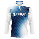 Custom Team Design White & Blue Colors Design Sports Hockey Jersey HK00WJ060220