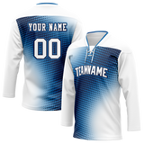 Custom Team Design White & Blue Colors Design Sports Hockey Jersey