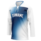 Custom Team Design White & Blue Colors Design Sports Hockey Jersey HK00WJ060220