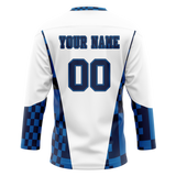 Custom Team Design White & Blue Colors Design Sports Hockey Jersey HK00AD070220