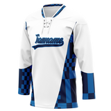 Custom Team Design White & Blue Colors Design Sports Hockey Jersey HK00AD070220