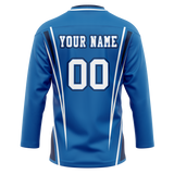 Custom Team Design Blue & White Colors Design Sports Hockey Jersey HK00WJ102002