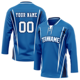 Custom Team Design Blue & White Colors Design Sports Hockey Jersey